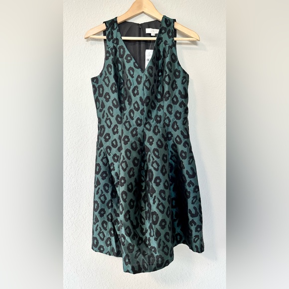 Ann Taylor Loft Green Cheetah Print Dress NWT - Picture 4 of 14